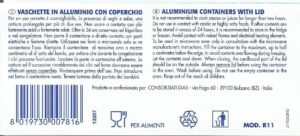 Alluminio: contenitori e alimenti